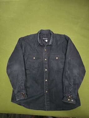 Dakota Black Snap  Button Up Shirt Jacket